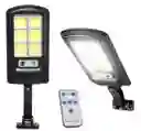 Reflector Lampara Solar Led 3 Modos Con Panel + Control Color Negro