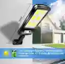 Reflector Lampara Solar Led 3 Modos Con Panel + Control Color Negro