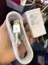 Cargador Completo V8 Cable + Adaptador Samsung Blanco