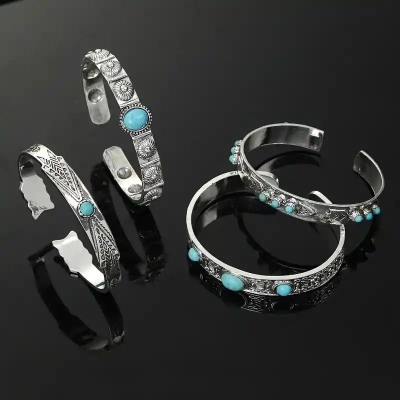 4 Pulseras Ajustables De Estilo Bohemio