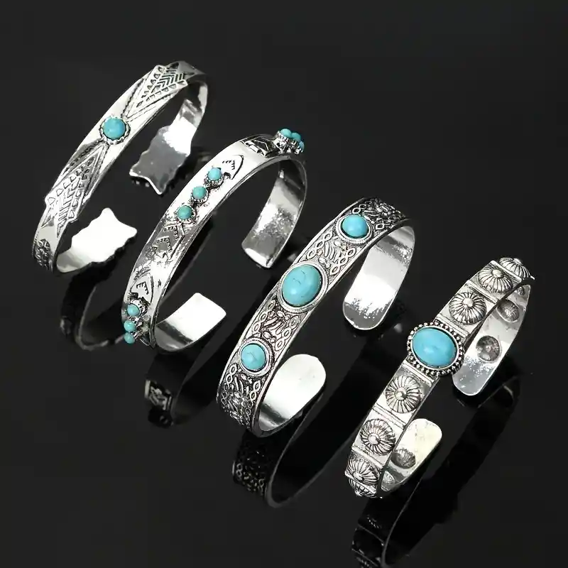 4 Pulseras Ajustables De Estilo Bohemio