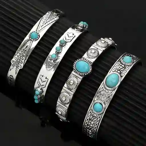 4 Pulseras Ajustables De Estilo Bohemio