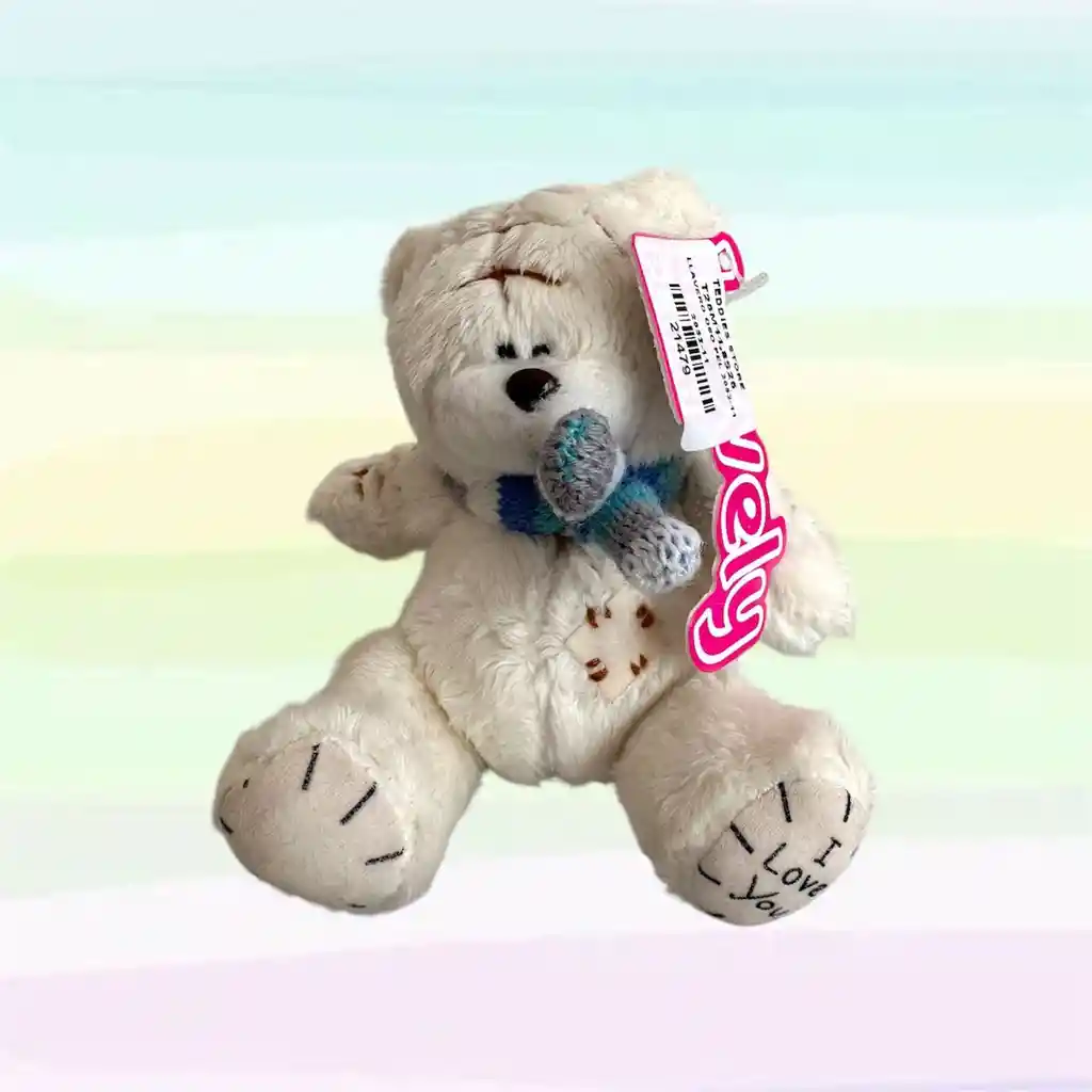 Peluche Llavero Osito Blanco