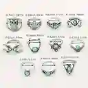 Conjunto De 11 Anillos De Estilo Vintage