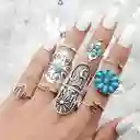 Conjunto De 9 Anillos De Estilo Vintage