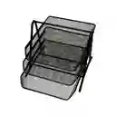 Organizador Porta Documentos 3 Niveles Color Negro Zz02