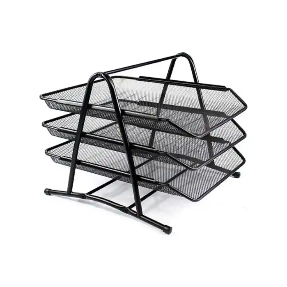Organizador Porta Documentos 3 Niveles Color Negro Zz02