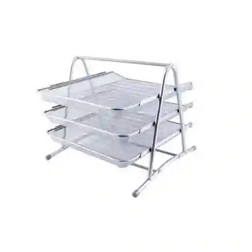 Organizador Porta Documentos 3 Niveles Color Gris Zz01