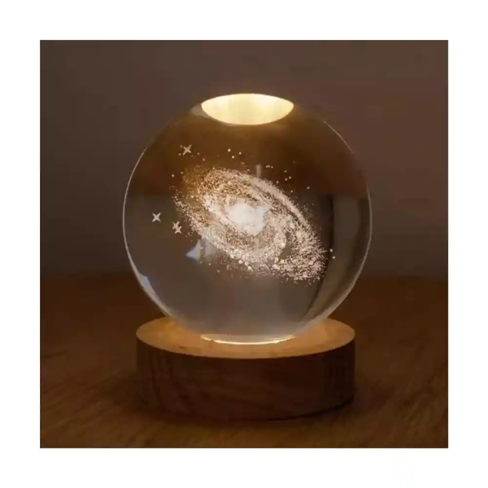 Lámpara En Bola De Cristal 3d Galaxia L02
