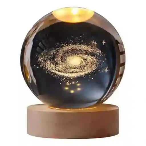 Lámpara En Bola De Cristal 3d Galaxia L02