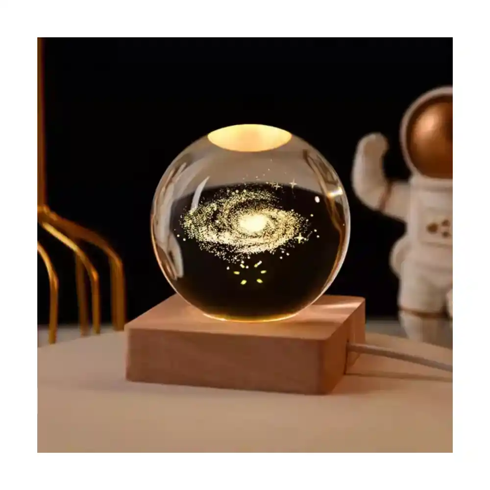 Lámpara En Bola De Cristal 3d Galaxia L02