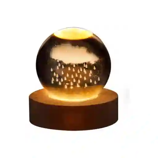Lámpara En Bola De Cristal 3d Nube Con Lluvia L03