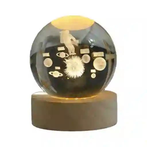 Lámpara En Bola De Cristal 3d Astronauta L04