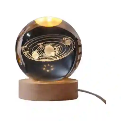 Lámpara En Bola De Cristal 3d Sistema Solar L06