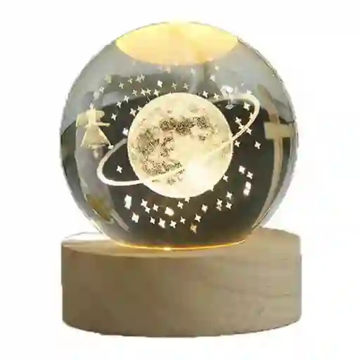 Lámpara En Bola De Cristal 3d Planeta Tierra L10