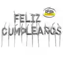 Velas Feliz Cumpleaños Plata