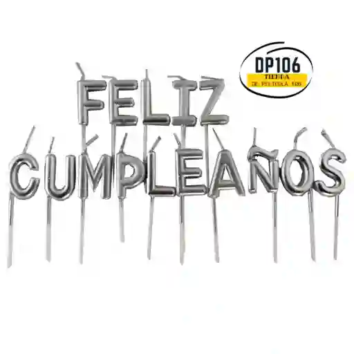 Velas Feliz Cumpleaños Plata
