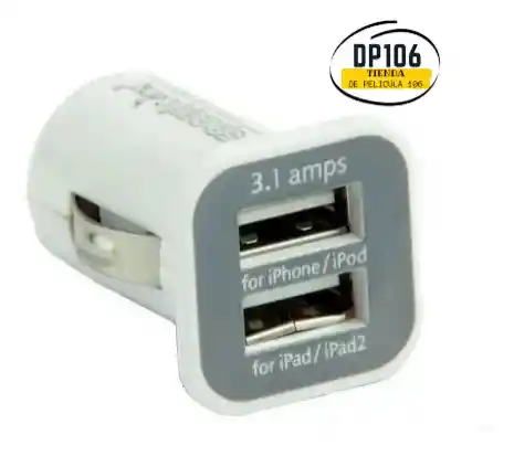 Cargador Carro De 2 Entradas Usb