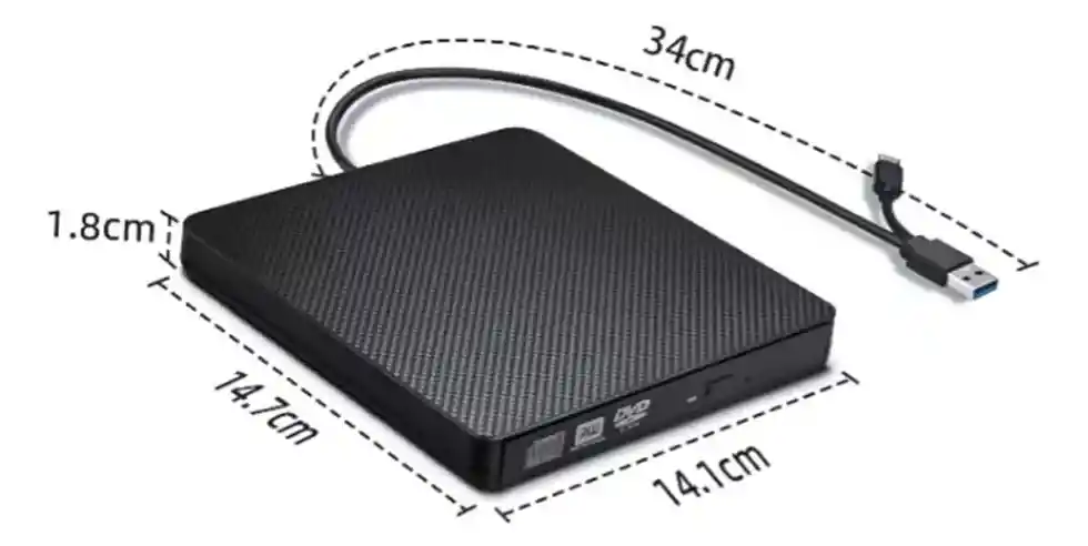 Unidad Quemadora Externa De Cd,dvd-rw,portable Tipoc+usb 3.0