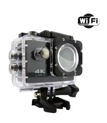 Camara Sport Tipo Go Pro Wifi 1080p 4k Ultra - Acuatica Color Negro