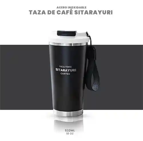 Termo Vaso Acero Inoxidable 532 Ml Frío Calor Coffee Negro