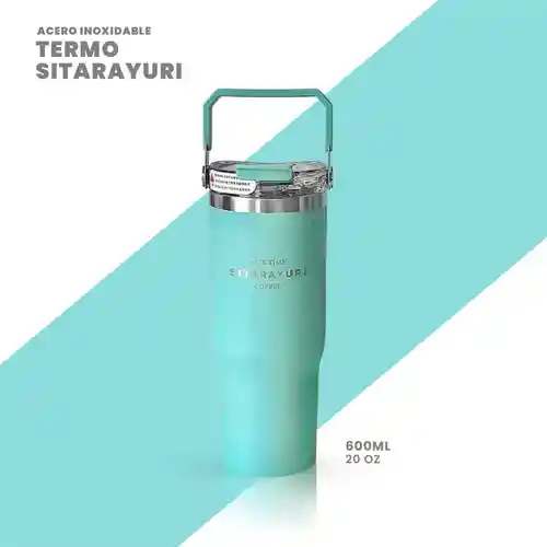Termo Acero Inoxidable 600ml Manija Superior Frío/calor Coffee Flask Azul