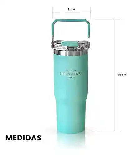 Termo Acero Inoxidable 600ml Manija Superior Frío/calor Coffee Flask Azul