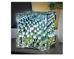 Lampara Tulipanes Infinitos Cubo Espejo Eternos Luz Nocturna