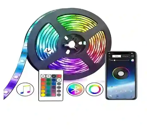 Cinta Led Rgb Bluetooth Luces Usb Tv Hogar Música 5mts Luz Colores