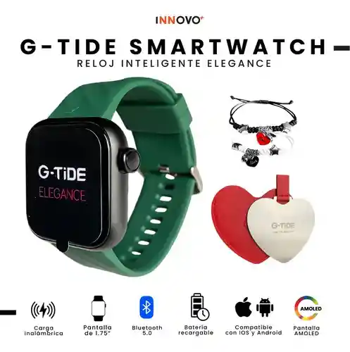 Smartwatch G-tide Amoled Elegante Resistente Al Agua 100 Modos Deportivos Contesta Llamadas Verde