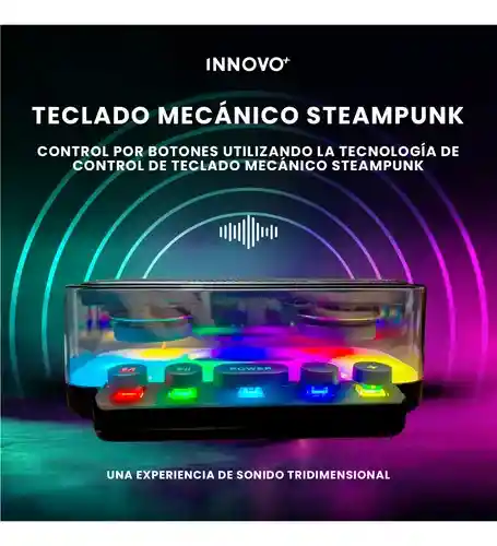 Parlante Bluetooth Alta Fidelidad Rgb Mp3 Usb Fm | Sonido Envolvente | Diseño Futurista