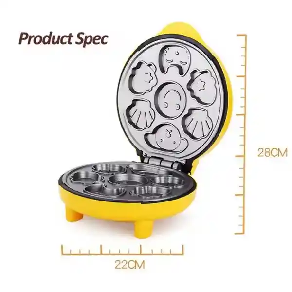 Maquina Para Pancakes De Figuras Infantiles Waflera Mini