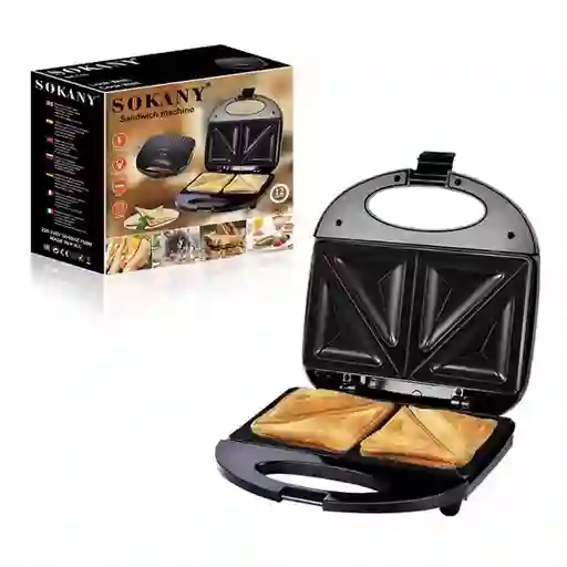 Sandwichera Electrica Doble Cara 2 Puestos Sandwich Color Negro 110v
