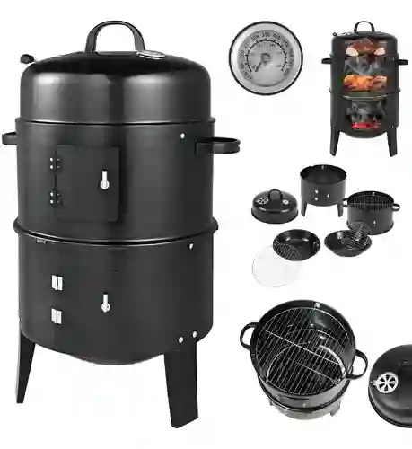 Asador Barril Ahumador Deuba Smoker Portatil Color Negro