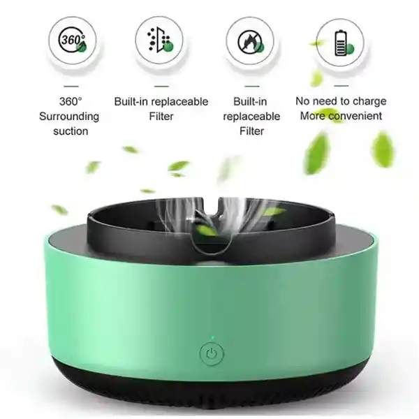 Cenicero Inteligente Con Purificador De Aire Para Interiores