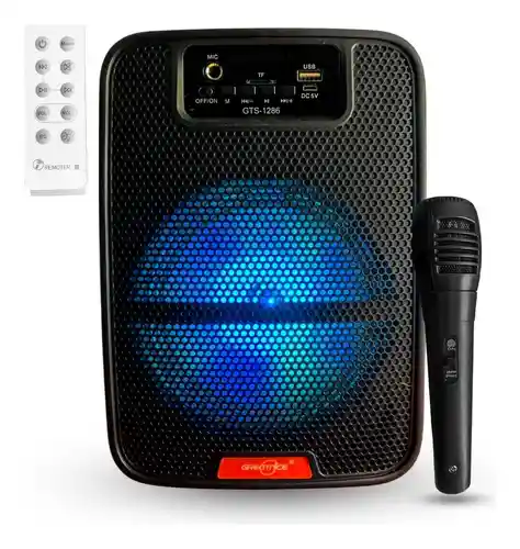 Parlante Cabina 6.5 Pulgadas Sonido Con Micrófono Luces Led Recargable 100w Pmpo