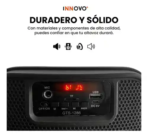 Parlante Cabina 6.5 Pulgadas Sonido Con Micrófono Luces Led Recargable 100w Pmpo