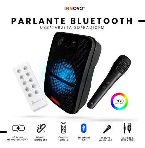 Parlante Cabina 6.5 Pulgadas Sonido Con Micrófono Luces Led Recargable 100w Pmpo