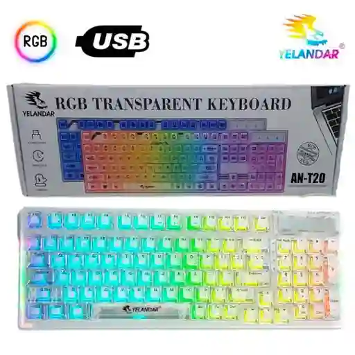 Teclado Transparente Para Pc Rgb Keyboard Gamer De Computadora Usb