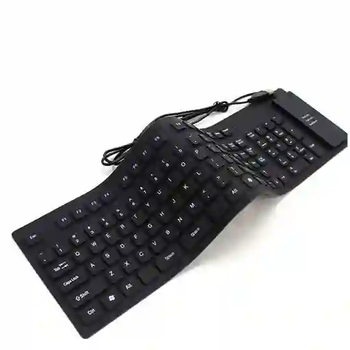 Teclado Flexible Siliconado Wb-109 Impermeable Contra El Polvo Numérico Negro