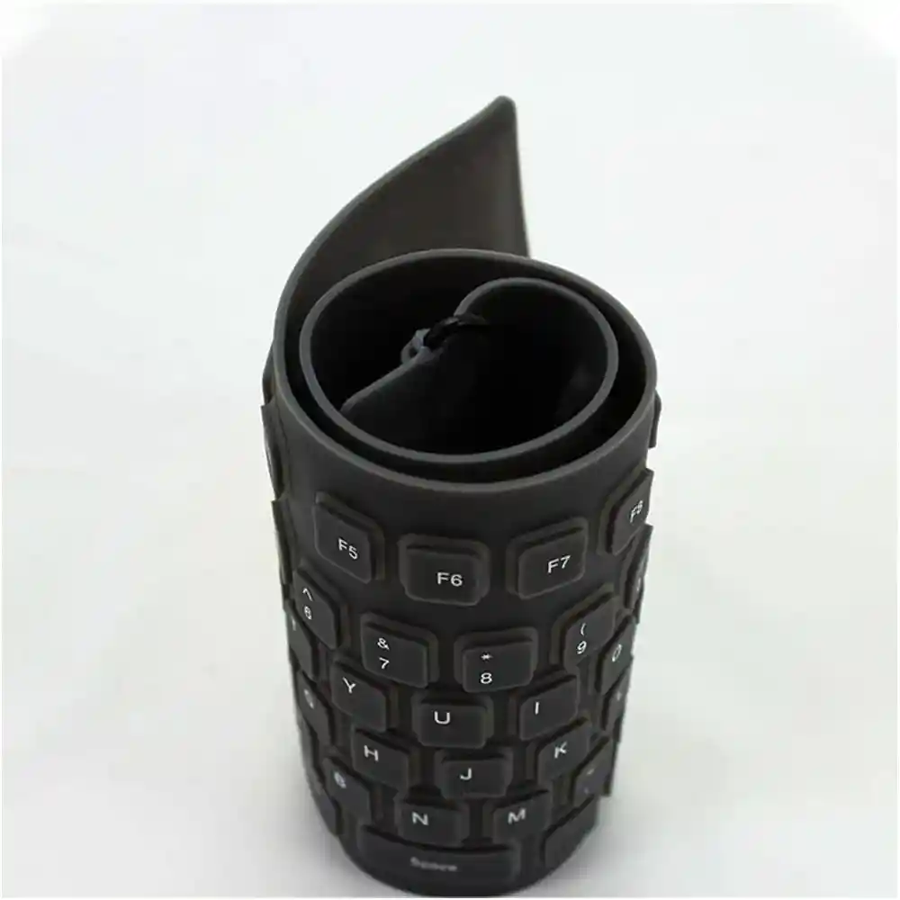 Teclado Flexible Siliconado Wb-109 Impermeable Contra El Polvo Numérico Negro