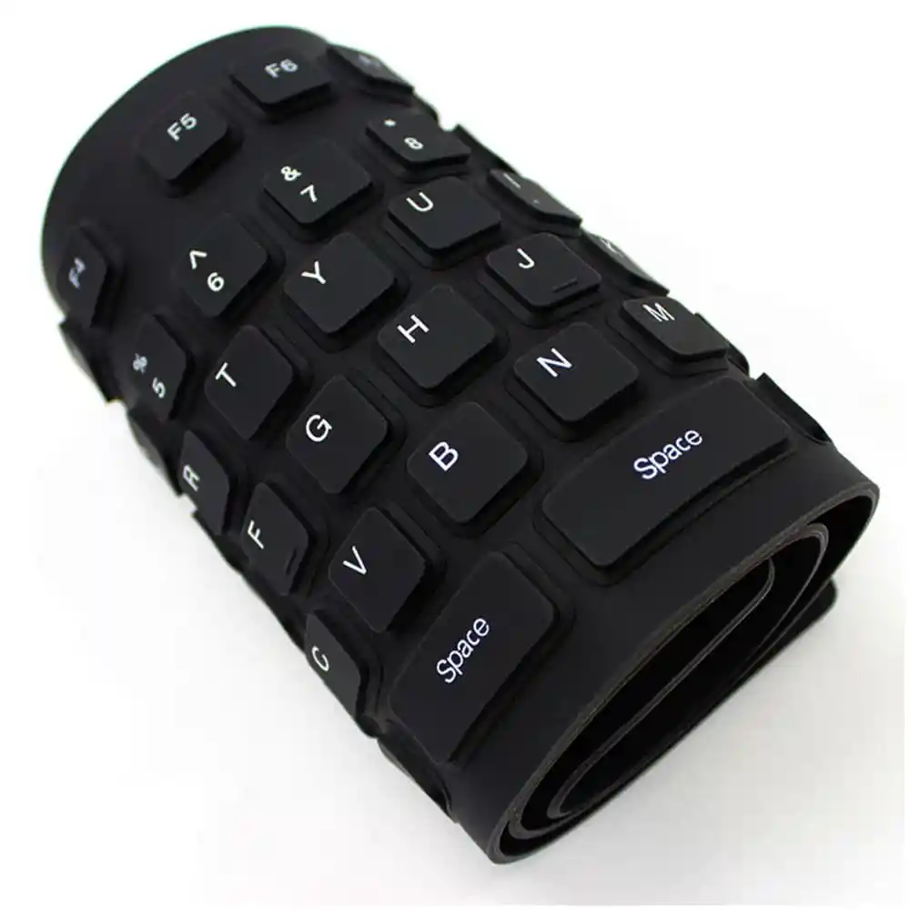 Teclado Flexible Siliconado Wb-109 Impermeable Contra El Polvo Numérico Negro