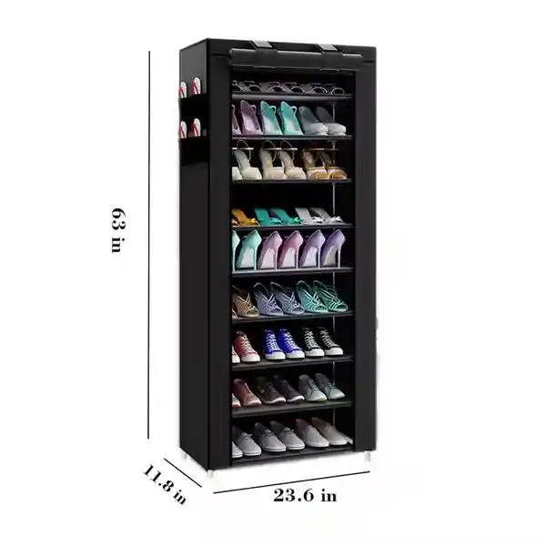 Zapatero Organizador En Tela 9 Niveles Resistente Color Gris
