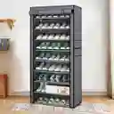 Zapatero Organizador En Tela 9 Niveles Resistente Color Gris