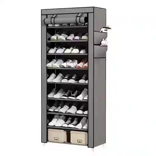 Zapatero Organizador En Tela 9 Niveles Resistente Color Gris