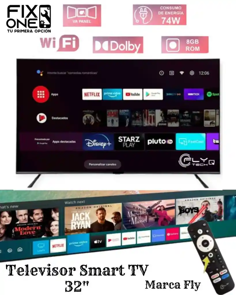Televisor Smart Tv De 32" Hd Marca Fly