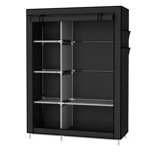 Closet Armario Portátil Grande Organizador De Ropa Negro 2 Espacios