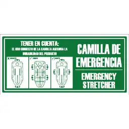 Letrero De Señalizacion Camilla De Emergencia 30x15