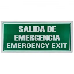 Letrero De Señalizacion Salida De Emergencia 30x15