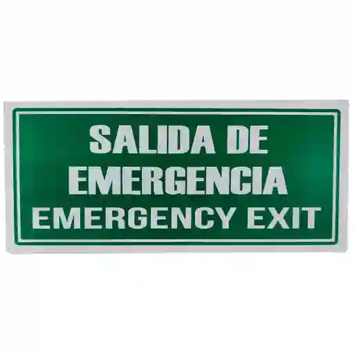 Letrero De Señalizacion Salida De Emergencia 30x15